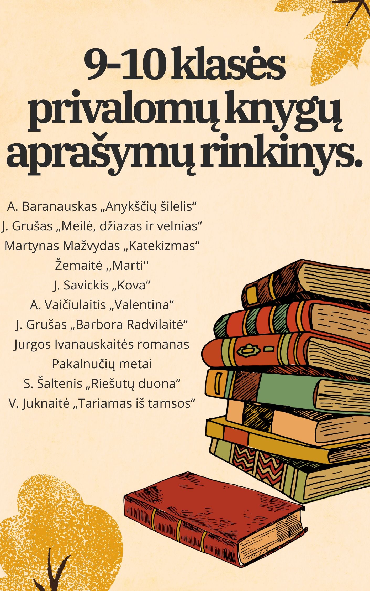 9-10 klasės privalomų knygų aprašymų rinkinys.