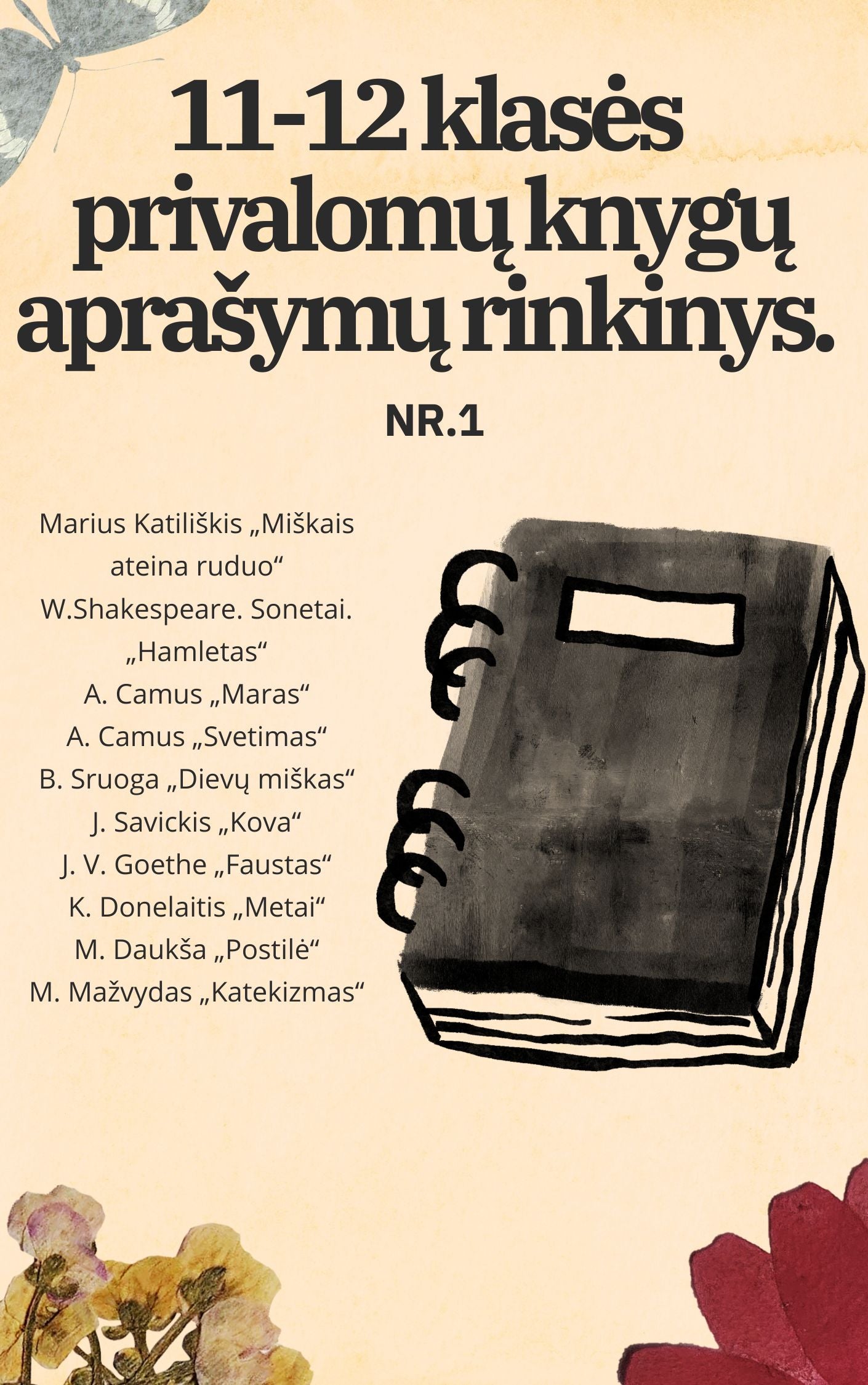 11-12 klasės privalomų knygų aprašymų rinkinys. Nr.1